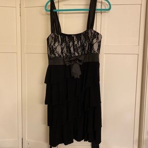 Black lace and ruffle dress